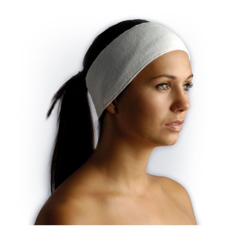 SP Badstof bandeau wit met velcro sluiting