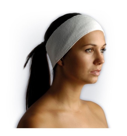 SP Badstof bandeau wit met velcro sluiting